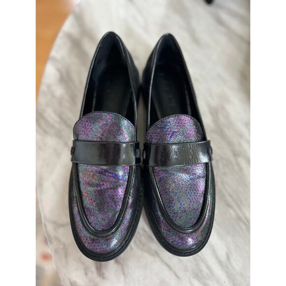 Karl Lagerfeld Purple Black Iridescent Randall Slip On Loafer - Picture 1 of 10